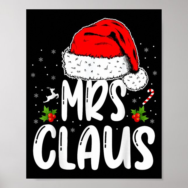Poster Mr And Mrs Claus Couples Matching Christmas Santa  (Devant)