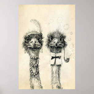 Poster Mr. and Mrs. Ostrich