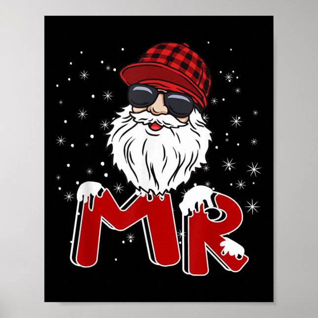 Poster Mr Claus Costume Christmas Funny Santa Hat Family  (Devant)