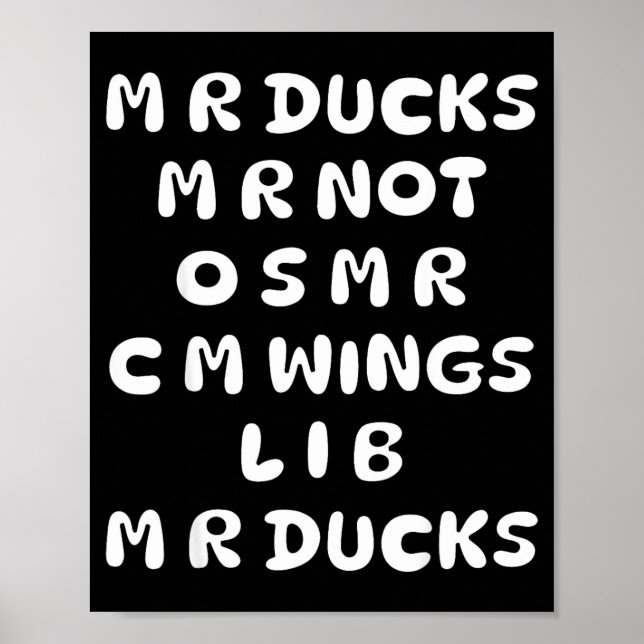Poster Mr Ducks Mr Not Osar Cm Wings Funny Duck  (Devant)