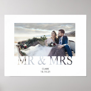 Poster Mr & Mrs romtic love couple photo mariage