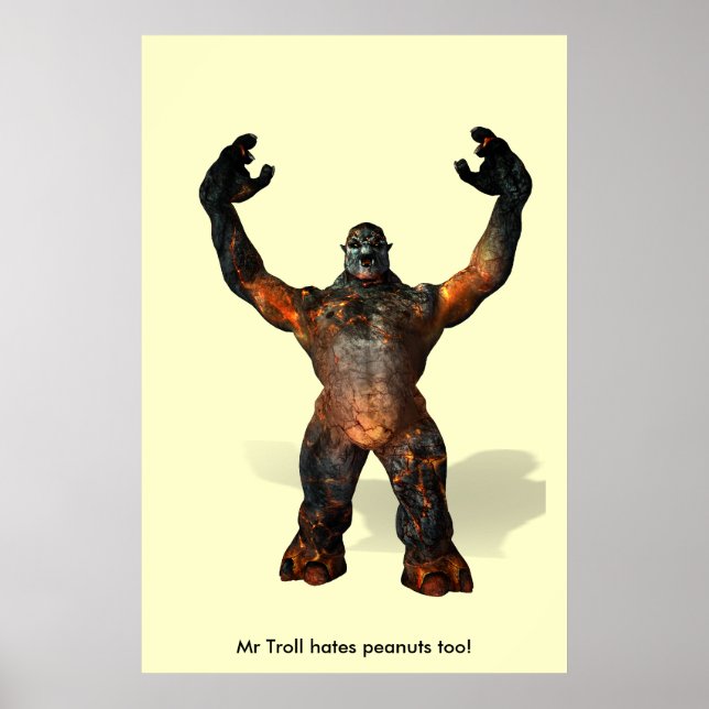 Poster Mr Troll hates peanuts too! (Devant)