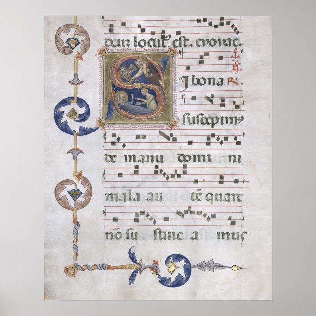 Poster Ms 564 f.13v Page avec l'historique "S" dep initia (Devant)