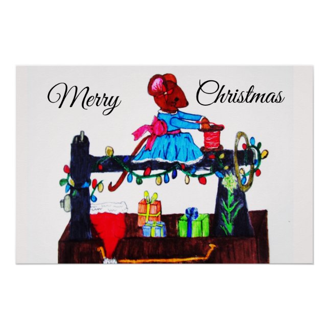 POSTER MS. LA SOURIS FAIT UN CHAPEAU SANTA (Devant)