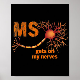 Poster MS Se mettre sur mes nerfs Sclérose en plaques Sen