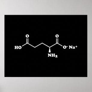Poster MSG Monosodium Glutamate Molecule Formule chimique