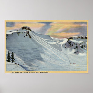 Poster Mt. Baker, Washington - Vue du ski de Mt. Baker