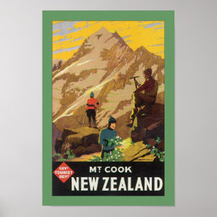 Poster Mt Cook Nouvelle-Zélande (toile)