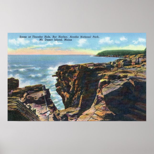 Poster Mt. Desert Island Vue de Thunder Hole (Devant)