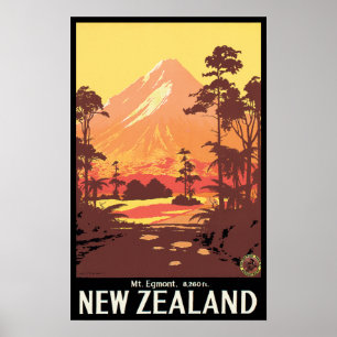 Poster Mt Egmont Nouvelle-Zélande