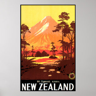 Poster Mt. Egmont Nouvelle-Zélande