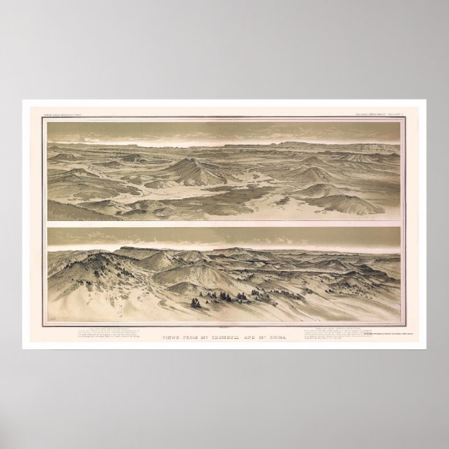 Poster Mt. Emma et Mt. Trumbull Grand Canyon View 1882 (Devant)