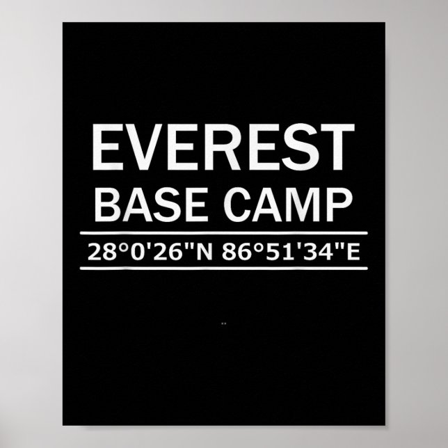 Poster Mt Everest Base Camp Coordinates  (Devant)