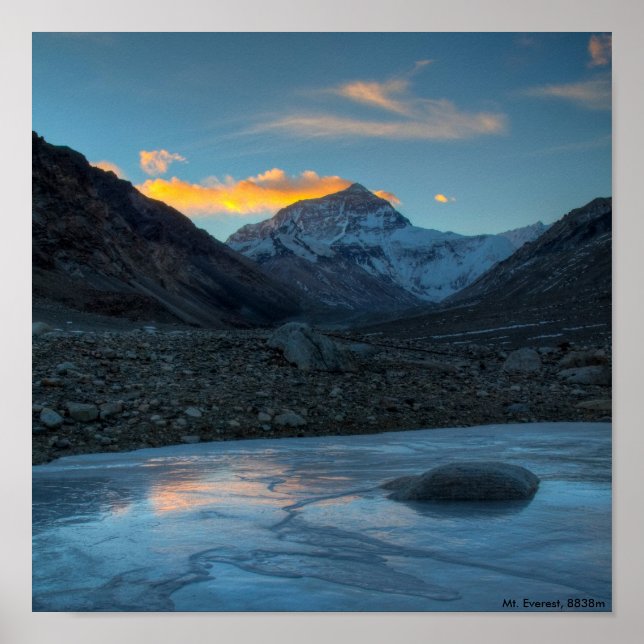 Poster Mt. Everest HDR, Mt. Everest, 8838m (Devant)