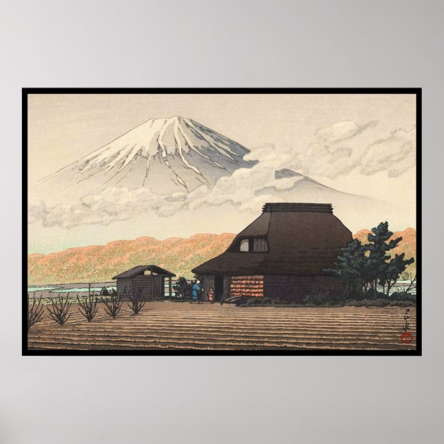 Poster Mt Fuji de Narusawa Hasui Kawase shin hanga art (Devant)