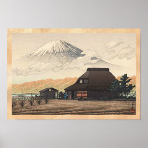 Poster Mt. Fuji from Narusawa Hasui Kawase shin hanga art