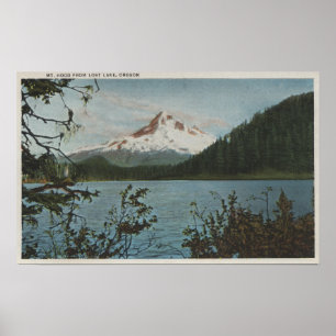 Poster Mt Hood, Oregon - Vue de la montagne de Lost