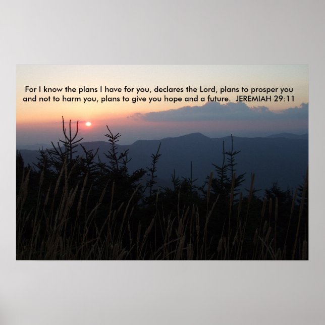 Poster Mt. Mitchell Caroline du Nord - Jeremiah 29:11 (Devant)