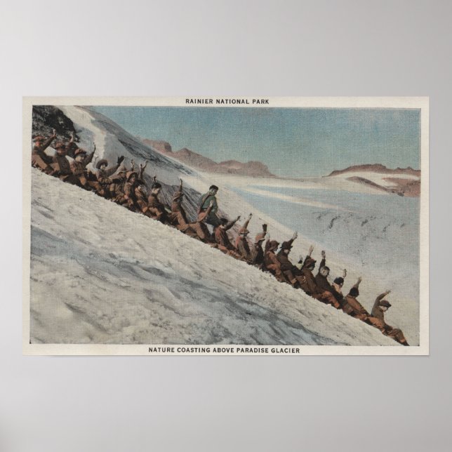 Poster Mt. Rainier, WA - Ligne des gens qui dorment dans (Devant)