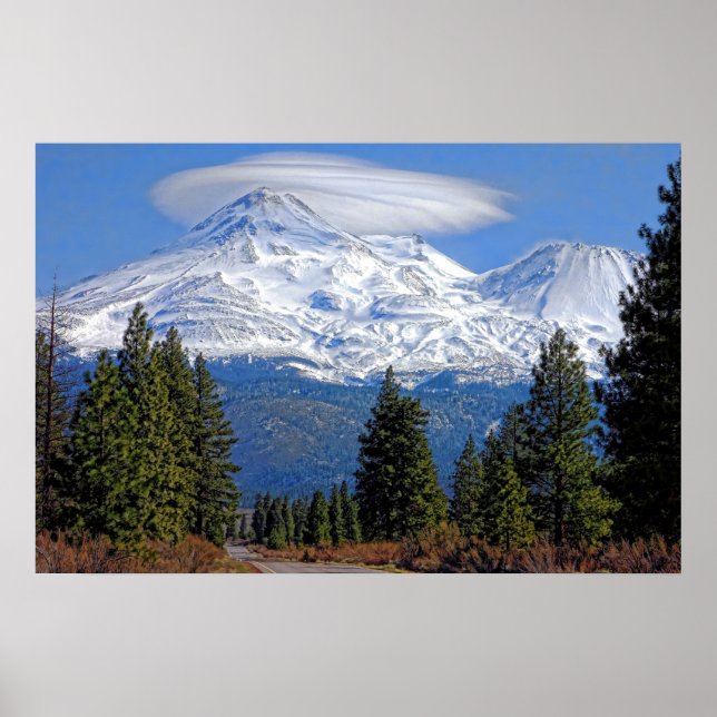 POSTER MT SHASTA AVEC LENTICULAIRE (Devant)