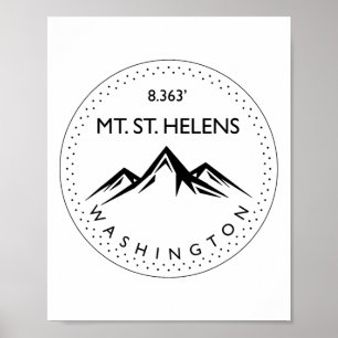 Poster Mt. St. Helens Washington Randonnée Escalade de Mo