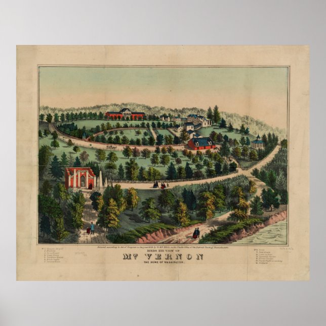 Poster Mt. Vernon, Virginie (1859) (Devant)
