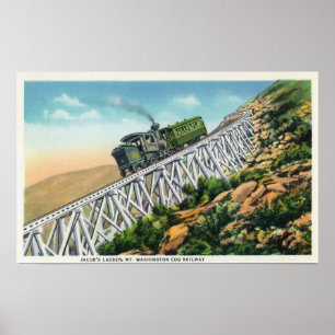 Poster Mt Washington Cog Railway, échelle de Jacob