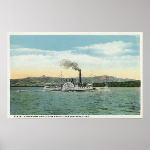 Poster Mt Washington Steamer, Ossipee Range View