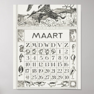 Poster Mtheo van hoytema - calendrier - art de héron - ac