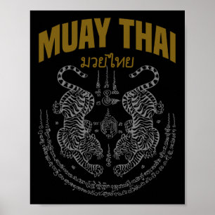 Poster Muay Thai Art Twin Tigers Muay Thai Fighter Mixed 