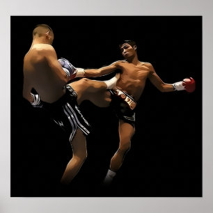 Poster Muay Thai Boxing Action