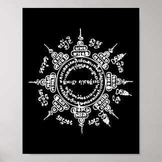 Poster Muay Thai Buddha Tattoo Kickboxing Cultural Sak Ya