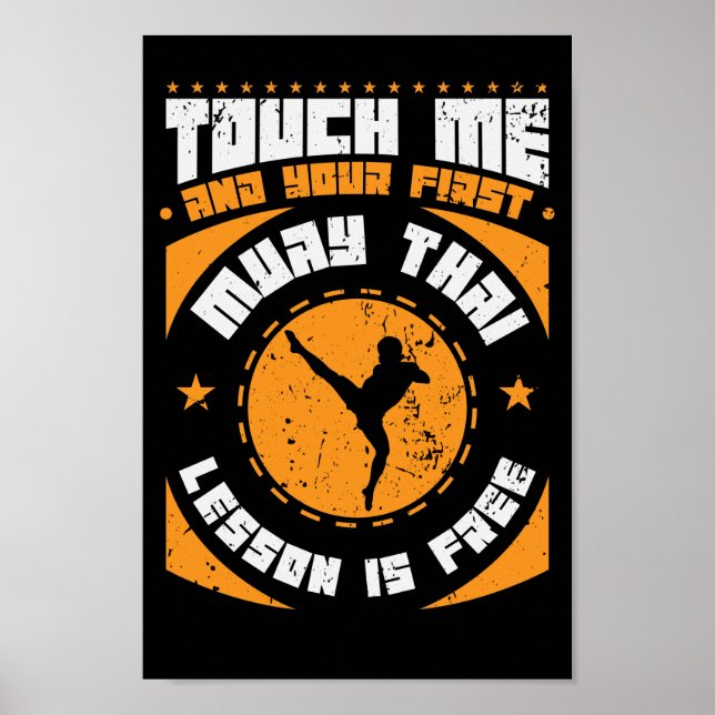 Poster Muay Thai "Essaie de me toucher" (Devant)
