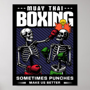 Poster Muay Thai Fighter Mixed martial art Vintage Funny 
