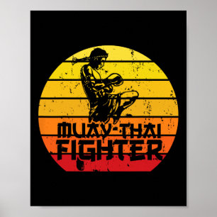 Poster Muay Thai Fighter Thai Boxe Martial Arts Combat