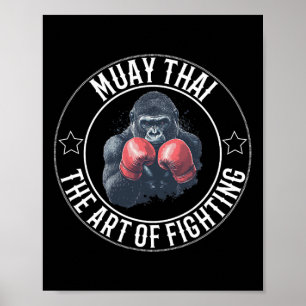 Poster Muay Thai Gorilla - Art De Combattre La Boxe Thaïl