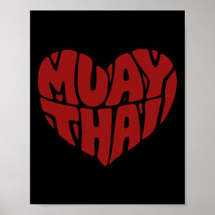 Poster Muay Thai Heart - Amour Pour La Boxe Thaïlandaise