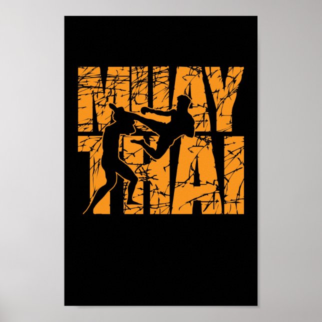 Poster Muay Thai Kampf mit Stil (Devant)