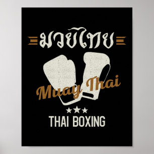 Poster Muay Thai Martial Arts Thai Boxe Entraîneur Lover 