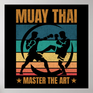 Poster Muay Thai Master The Art Boxer Boxer Praticien