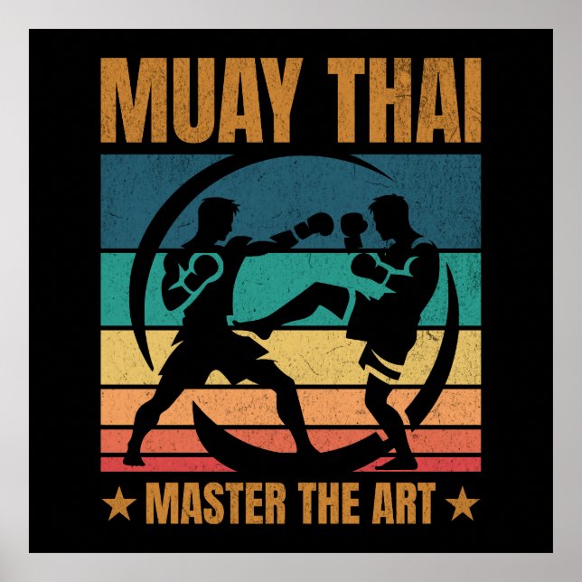 Poster Muay Thai Master The Art Boxer Boxer Praticien (Devant)