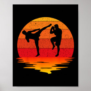 Poster Muay Thai Retro Vintage Martial Arts Combat Boxe