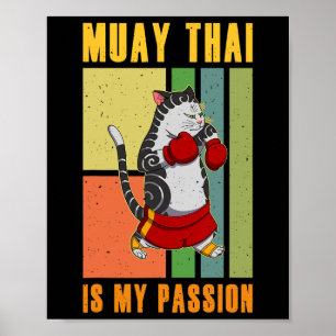 Poster Muay Thai Thaïlande Poing Anneau Genou Technique d