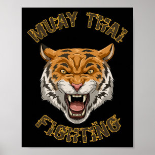 Poster Muay Thai Tiger - Cadeau de boxe thaïlandaise et k