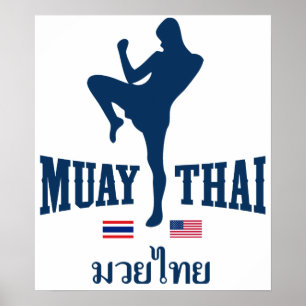 Poster Muay Thaïlande thaïlandaise Etats-Unis