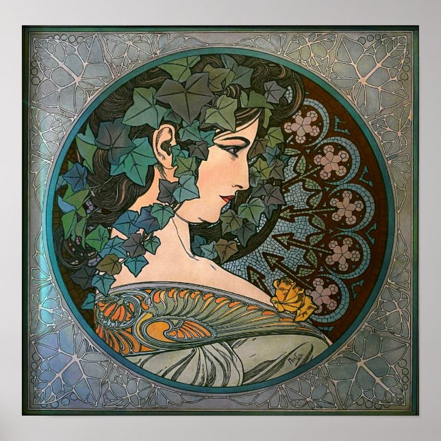 Poster Mucha - Art Nouveau Ivy (Devant)