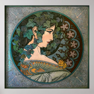 Poster Mucha - Art nouveau lierre