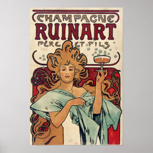 Poster Mucha - Champagne