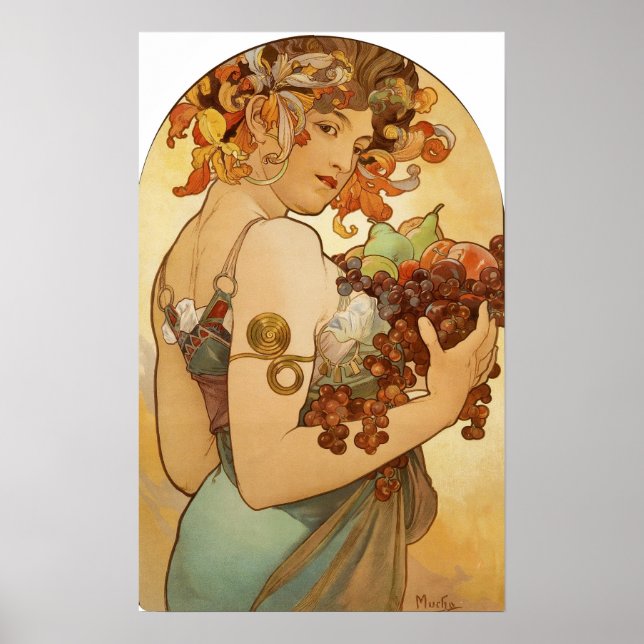 Poster Mucha - Fruit (Devant)