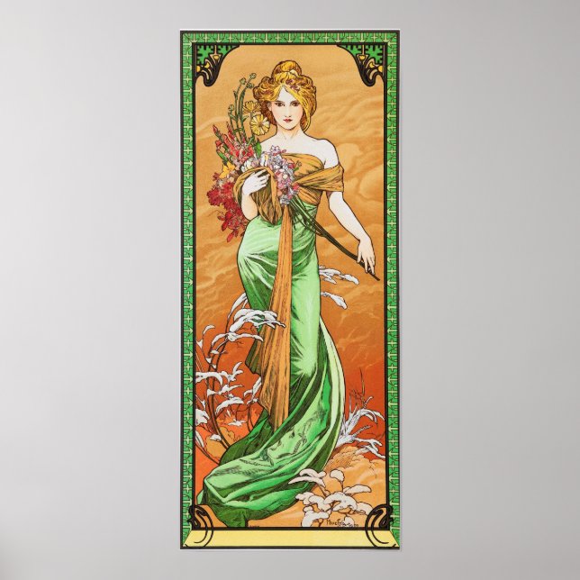 Poster Mucha - Printemps (Devant)